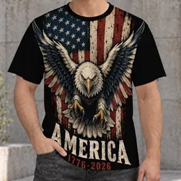 American Eagle and Flag for 250th Anniversary Celebration and Summer Patriotic Wear All-over Print Unisex T-shirt