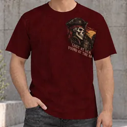 Pirate Skull Sunset Seascape for Beach Vacations and Casual Weekend Adventures All-over Print Unisex T-shirt