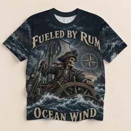 Skull Pirate Sailboat and Compass for Nautical Adventures and Coastal Weekends All-over Print Unisex T-shirt