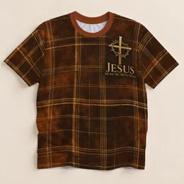 Golden Cross and Thorn Crown Emblem for Faith Gatherings and Everyday Wear for Men All-over Print Unisex T-shirt