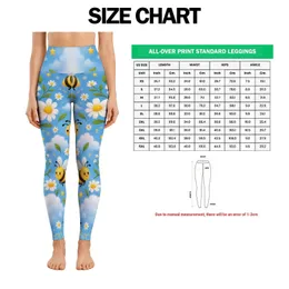 Cheerful Bumblebees Among Clouds and Daisies for Yoga, Pilates, and Everyday Style Leggings