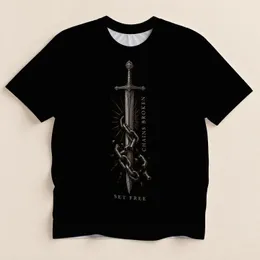 Broken Chain Sword Emblem for Prayer Meetings and Recovery Ministry All-over Print Unisex T-shirt