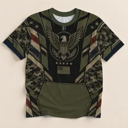 Bald Eagle and American Flag Camo for Outdoor Adventures and Patriotic Travel All-over Print Unisex T-shirt