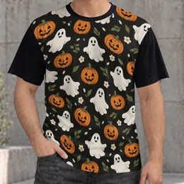 Halloween Pumpkins and Friendly Ghosts for Spooky Season Fall Celebrations and Parties All-over Print Unisex T-shirt