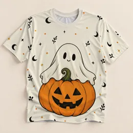 Cute Ghost Jack-O'-Lantern for Halloween Parties and Seasonal Fall Outings All-over Print Unisex T-shirt