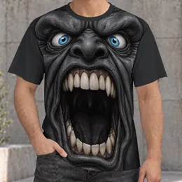 Giant Monster Mouth Optical Illusion for Halloween Parties and Bold Costume Fun All-over Print Unisex T-shirt