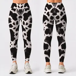 Black and White Cowhide Spots for Farmhouse Fitness Style and Everyday Activewear Women Leggings