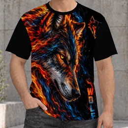 Fiery Wolf Portrait With Midnight Flames For Bold Autumn Outdoor Style And Nature Lovers All-over Print Unisex T-shirt
