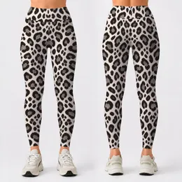 Black And White Leopard Spots For Yoga, Gym Training And Pilates Activewear Style Leggings