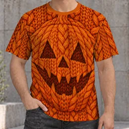 Knitted Pumpkin Face for Autumn Gatherings and Cozy Halloween Season Style All-over Print Unisex T-shirt