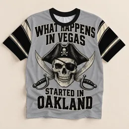 Pirate Skull And Crossed Cutlasses For Vegas Nights And Oakland Hometown Pride Gatherings All-over Print Unisex T-shirt