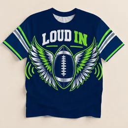 Winged Football and Lime Accents for Game Day Cheer and Weekend Tailgating Style All-over Print Unisex T-shirt