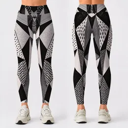 Black And White Geometric Shard Motifs For Yoga, Running, Pilates And Active Living Leggings
