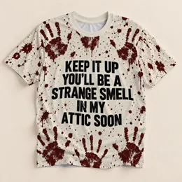 Halloween Handprint Splatter Saying for Spooky Season and Haunted Home Humor for Women All-over Print Unisex T-shirt
