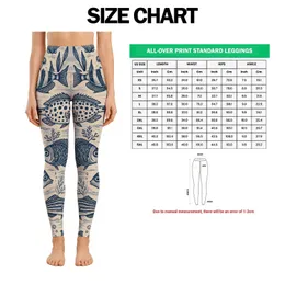 Vintage Navy Fish Folk Art for Coastal Weekends and Relaxed Everyday Adventures Afloat Leggings