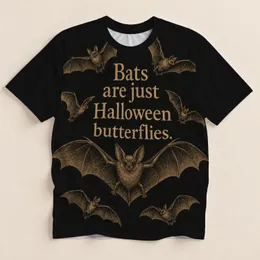 Vintage Gold Bats And Halloween Butterflies For Spooky Season Parties And Night Out All-over Print Unisex T-shirt
