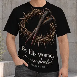 Crown of Thorns and Healing Scripture for Faithful Everyday Wear and Christian Devotion All-over Print Unisex T-shirt
