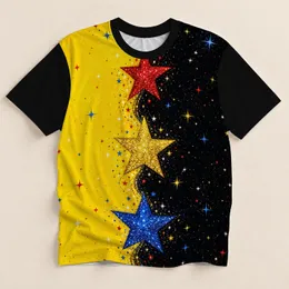 Split Yellow And Black Sparkling Stars For Bold Outings And Concert Nights All-over Print Unisex T-shirt