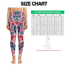 Colorful Folk Rooster Motifs for Cheerful Farmhouse Days and Country Weekend Style Leggings