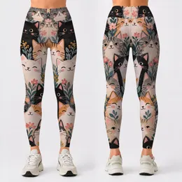 Cute Vintage Cartoon Cats for Cozy Everyday Style and Playful Cat Lovers Leggings