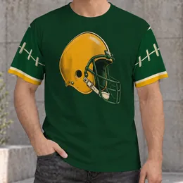 Vintage Green And Gold Football Helmet Fanwear For Game Day Tailgates And Sports Fans All-over Print Unisex T-shirt