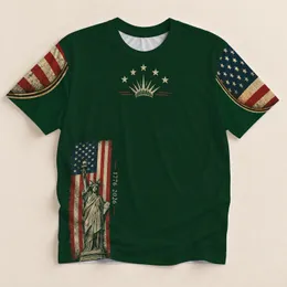 Statue Of Liberty And American Flag For Independence Day Patriotic Style All-over Print Unisex T-shirt