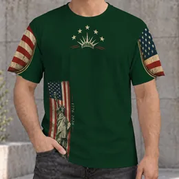 Statue Of Liberty And American Flag For Independence Day Patriotic Style All-over Print Unisex T-shirt
