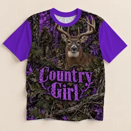 Purple Deer Woodland Camouflage for Country Hunting Days and Outdoor Adventures All-over Print Unisex T-shirt