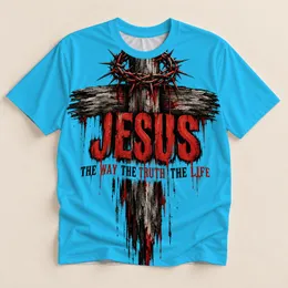 Wooden Cross and Crown of Thorns Faith for Church Gatherings and Daily Wear All-over Print Unisex T-shirt
