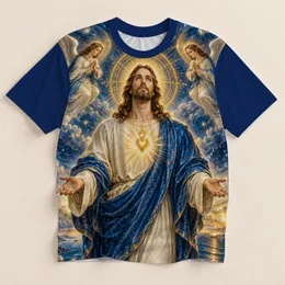 Sacred Heart Christ and Angels Celestial Radiance for Christmas Faith Gatherings and Devotion All-over Print Unisex T-shirt