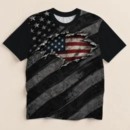 Black Gray Stripes With Distressed Flag Emblem For Golf And Everyday Patriotic Wear All-over Print Unisex T-shirt