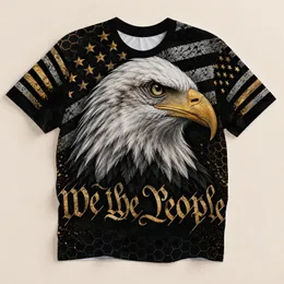 White-Headed Eagle And Gold Stars For Motorcycle Rides And Outdoor Camping All-over Print Unisex T-shirt