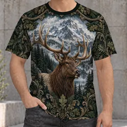 Elk Mountain Forest Scene for Hiking Adventures and Outdoor Nature Lovers Gift All-over Print Unisex T-shirt