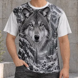 Arctic Wolf Snowfield Wilderness Scene for Winter Outdoor Adventures and Nature Lovers All-over Print Unisex T-shirt