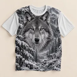 Arctic Wolf Snowfield Wilderness Scene for Winter Outdoor Adventures and Nature Lovers All-over Print Unisex T-shirt