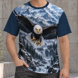 Bald Eagle Over Snowy Mountains for Hiking, Camping and Outdoor Adventure Gifts All-over Print Unisex T-shirt