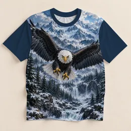 Bald Eagle Over Snowy Mountains for Hiking, Camping and Outdoor Adventure Gifts All-over Print Unisex T-shirt