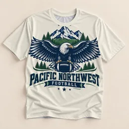 Mountain Eagle Football Crest for Pacific Northwest Game Day and Outdoor Adventure All-over Print Unisex T-shirt