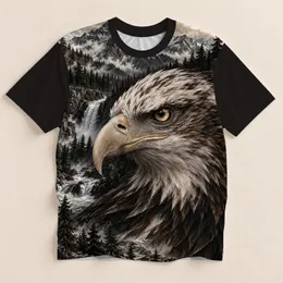 Bald Eagle Wilderness Forest and Mountain Scenery for Outdoor Hunting and Camping Fans All-over Print Unisex T-shirt