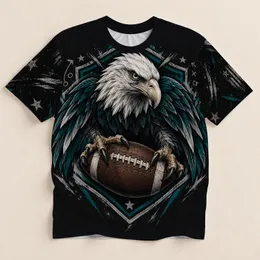 Eagle Gripping Football Crest for Game Day Fans and American Football Lovers All-over Print Unisex T-shirt
