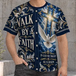 Navy Cross And Dove Faith Motif For Worship And Everyday Wear All-over Print Unisex T-shirt