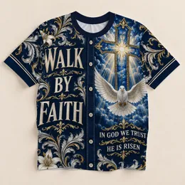 Navy Cross And Dove Faith Motif For Worship And Everyday Wear All-over Print Unisex T-shirt