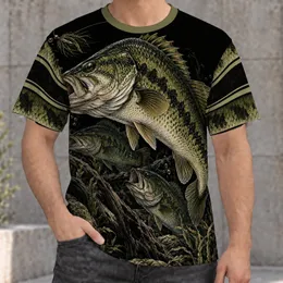 Largemouth Bass Fishing Scene for Lakeside Anglers and Outdoor Adventure Lovers All-over Print Unisex T-shirt
