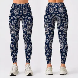 Navy Paisley and Medallion Motifs for Relaxed Weekend Style and Everyday Wear Leggings