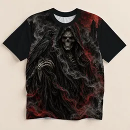 Gothic Grim Reaper and Raven for Halloween Parties and Year-Round Dark Outfit Style All-over Print Unisex T-shirt