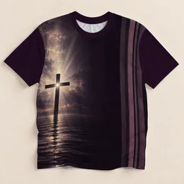 Radiant Cross Over Water for Faith Gatherings and Everyday Devotional Wear All-over Print Unisex T-shirt