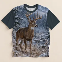 Whitetail Buck in Frosted Forest for Winter Hunting and Outdoor Scouting Adventures All-over Print Unisex T-shirt
