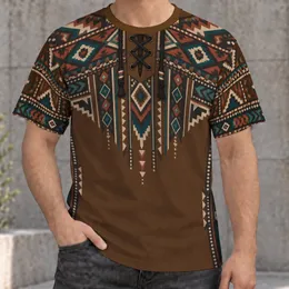 Brown Geometric Hooded Tunic Surface for Casual Outdoor Gatherings and Weekend Wear All-over Print Unisex T-shirt