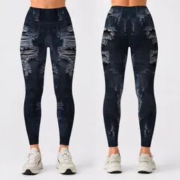 Distressed Indigo Denim Texture for Everyday Casual Style and All-Season Wear Leggings
