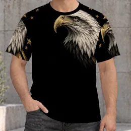 Golden Eagle Head and Stars for Patriotic Golf Style and Everyday Wear All-over Print Unisex T-shirt